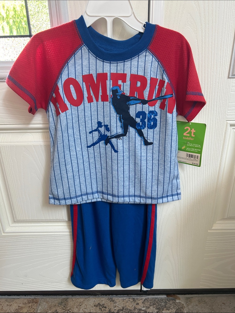 Carter's 'HOMERUN' Baseball Tee & Shorts Set - Red & Blue